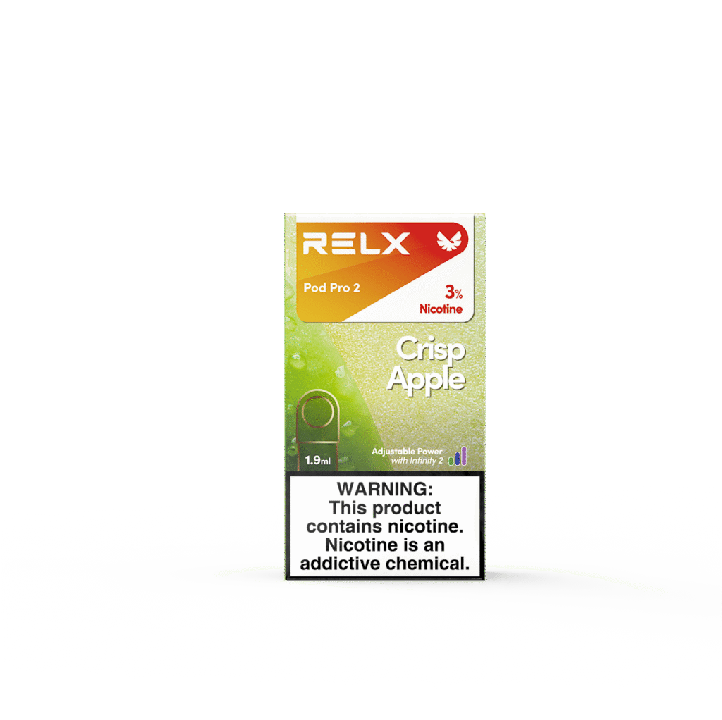 RELX煙彈 RELX5代煙彈RELX6代煙彈 15 Package Rendering Front RELX Pod Pro 2 1 Pod Pack Crisp Apple 30mg g STD M 6972890397468