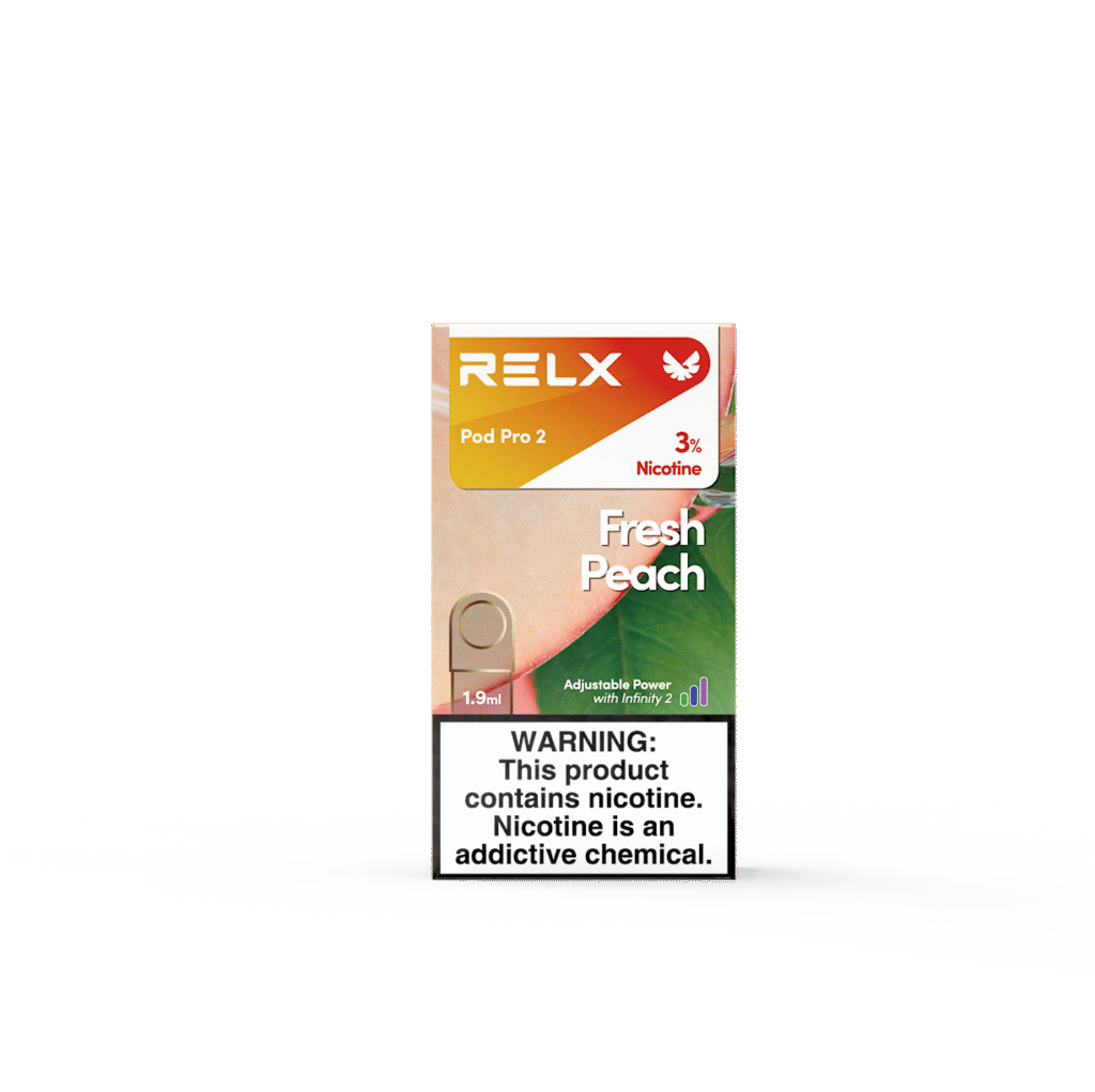 RELX煙彈 RELX5代煙彈RELX6代煙彈 17 Package Rendering Front RELX Pod Pro 2 1 Pod Pack Fresh Peach 30mg g STD M 6972890396799